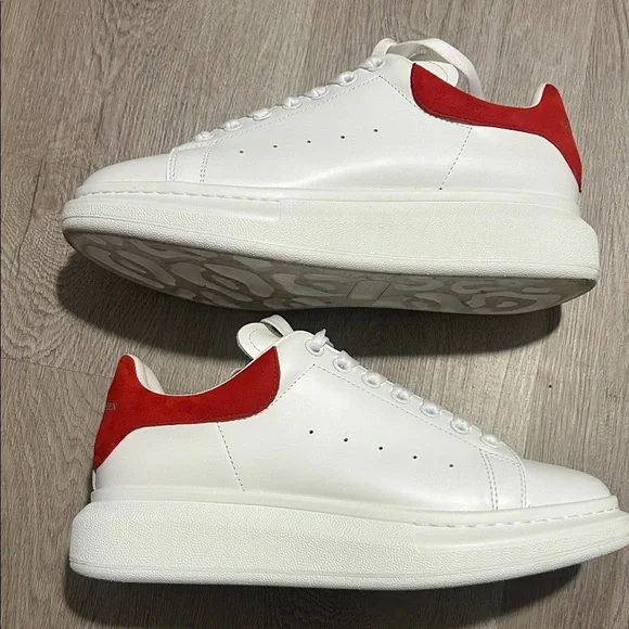 Alexander McQueen Red and White Designer Sneakers (Size 44, •READ DESCRIPTION) - Picture 3 of 8